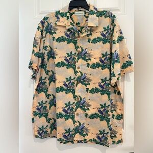 Men’s tropical bird button up